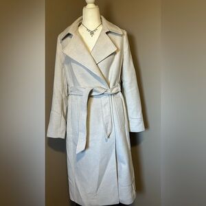 H&M Tie Belt Twill Trench Coat Sz Small